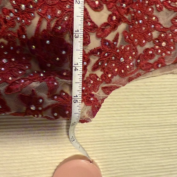 Jodi Kristopher Red Embellished Crop Tank Top - Picture 7 of 7